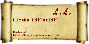 Licska László névjegykártya