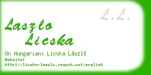 laszlo licska business card